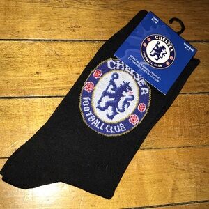 Chelsea Football Club Black Crew Socks with Crest